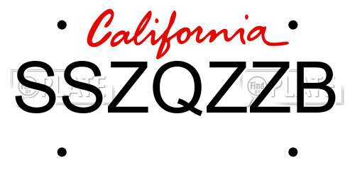 SSZQZZB California License Plate
