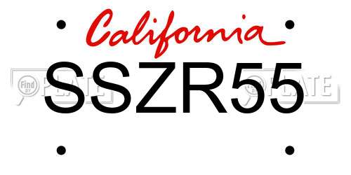 SSZR55 California License Plate