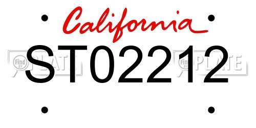 ST02212 California License Plate
