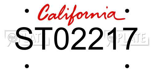 ST02217 California License Plate