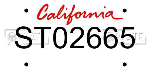 ST02665 California License Plate