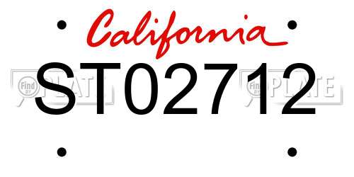 ST02712 California License Plate