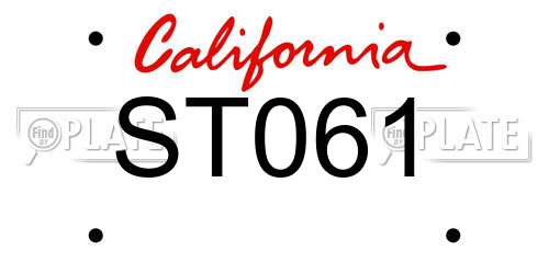 ST061 California License Plate