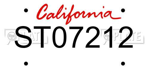 ST07212 California License Plate