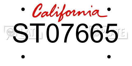 ST07665 California License Plate