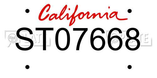 ST07668 California License Plate