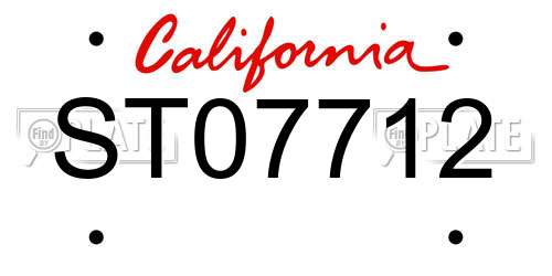 ST07712 California License Plate