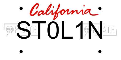 ST0L1N California License Plate