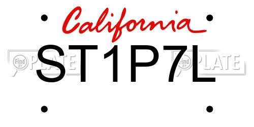ST1P7L California License Plate