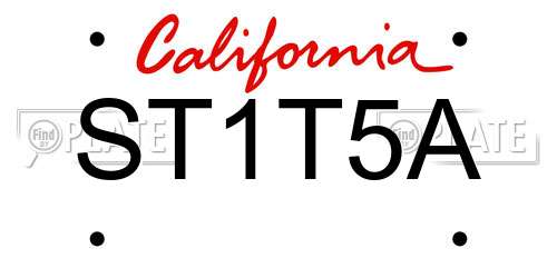 ST1T5A California License Plate