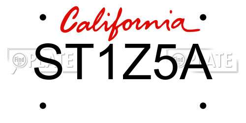 ST1Z5A California License Plate