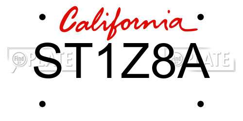 ST1Z8A California License Plate