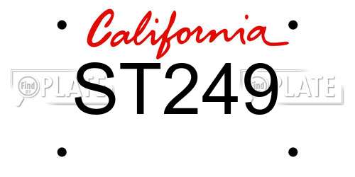 ST249 California License Plate