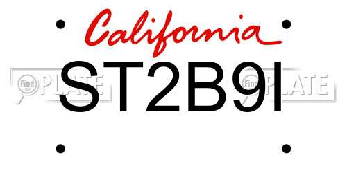 ST2B9I California License Plate