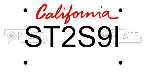 ST2S9I California License Plate