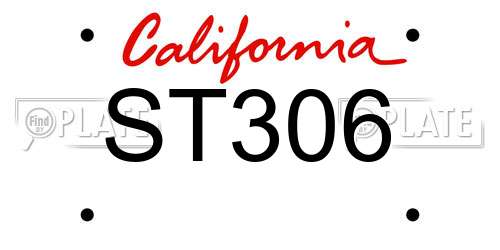 ST306 California License Plate