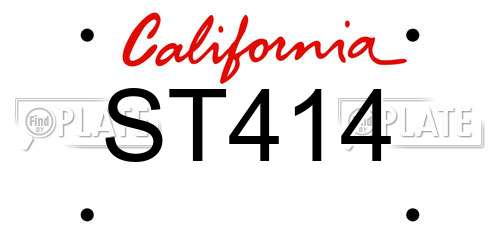ST414 California License Plate