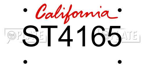ST4165 California License Plate