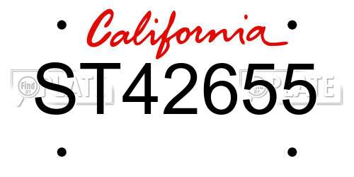 ST42655 California License Plate