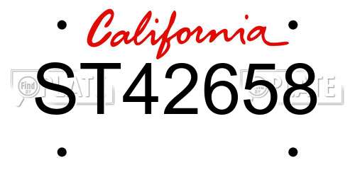 ST42658 California License Plate