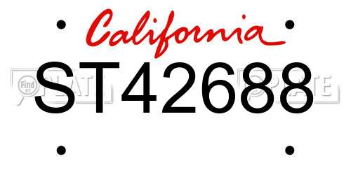 ST42688 California License Plate