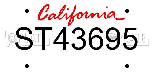ST43695 California License Plate