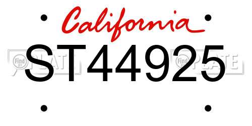 ST44925 California License Plate
