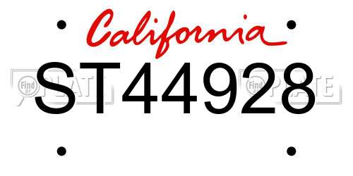 ST44928 California License Plate