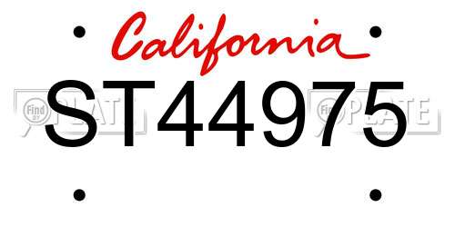 ST44975 California License Plate