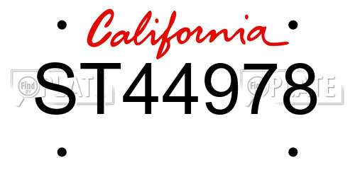 ST44978 California License Plate