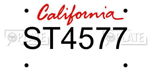 ST4577 California License Plate