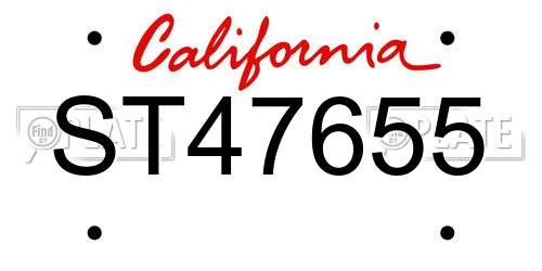 ST47655 California License Plate