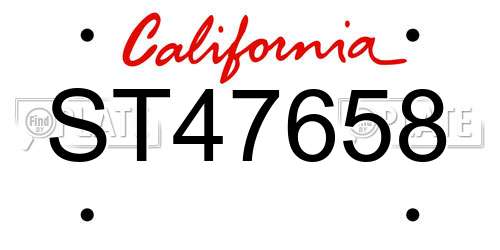 ST47658 California License Plate