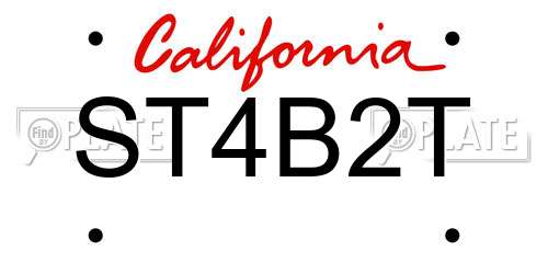 ST4B2T California License Plate