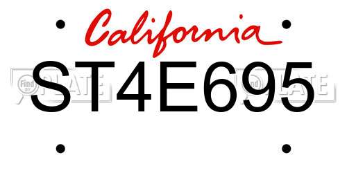 ST4E695 California License Plate
