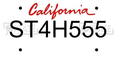 ST4H555 California License Plate
