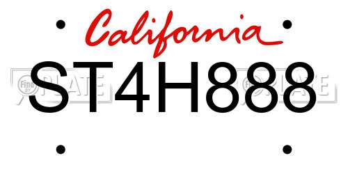ST4H888 California License Plate