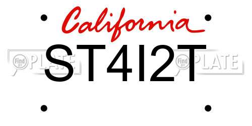 ST4I2T California License Plate