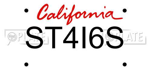 ST4I6S California License Plate