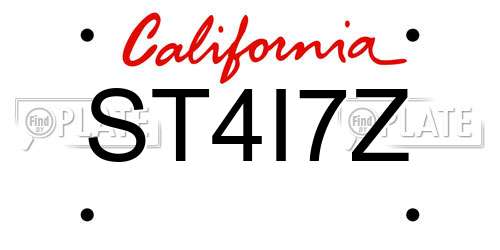 ST4I7Z California License Plate