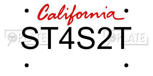 ST4S2T California License Plate