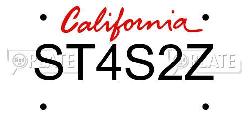 ST4S2Z California License Plate