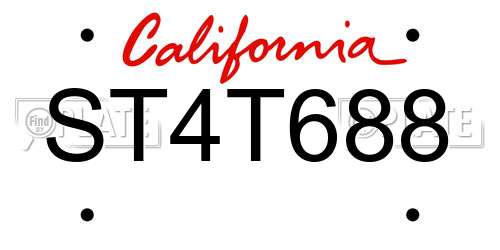 ST4T688 California License Plate