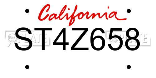 ST4Z658 California License Plate