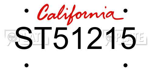 ST51215 California License Plate