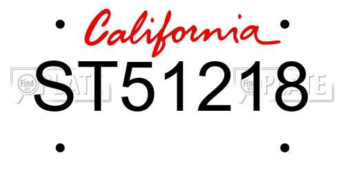 ST51218 California License Plate