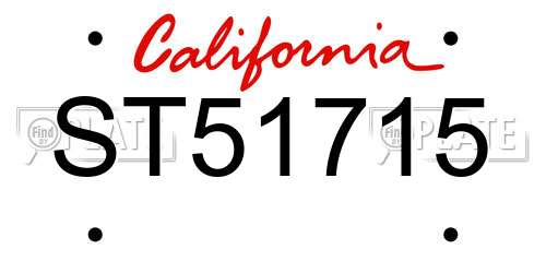 ST51715 California License Plate