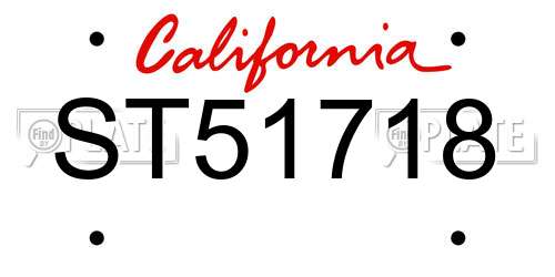 ST51718 California License Plate