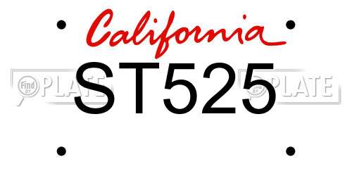 ST525 California License Plate