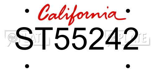 ST55242 California License Plate